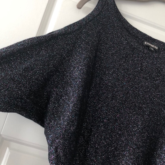 Express Cold Shoulder Sparkle Top - Picture 2 of 4